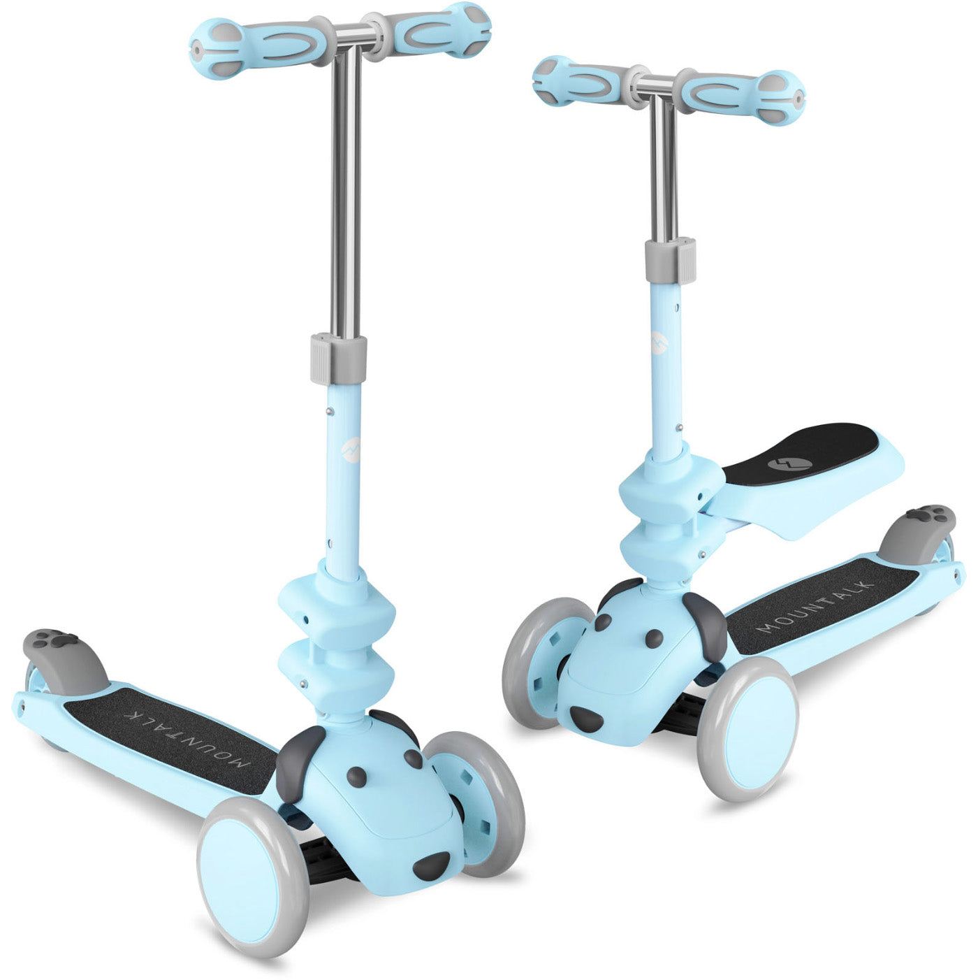 MOUNTALK 3 Wheels Foldable Kids Scooter with Adjustable Heights and LED Wheel