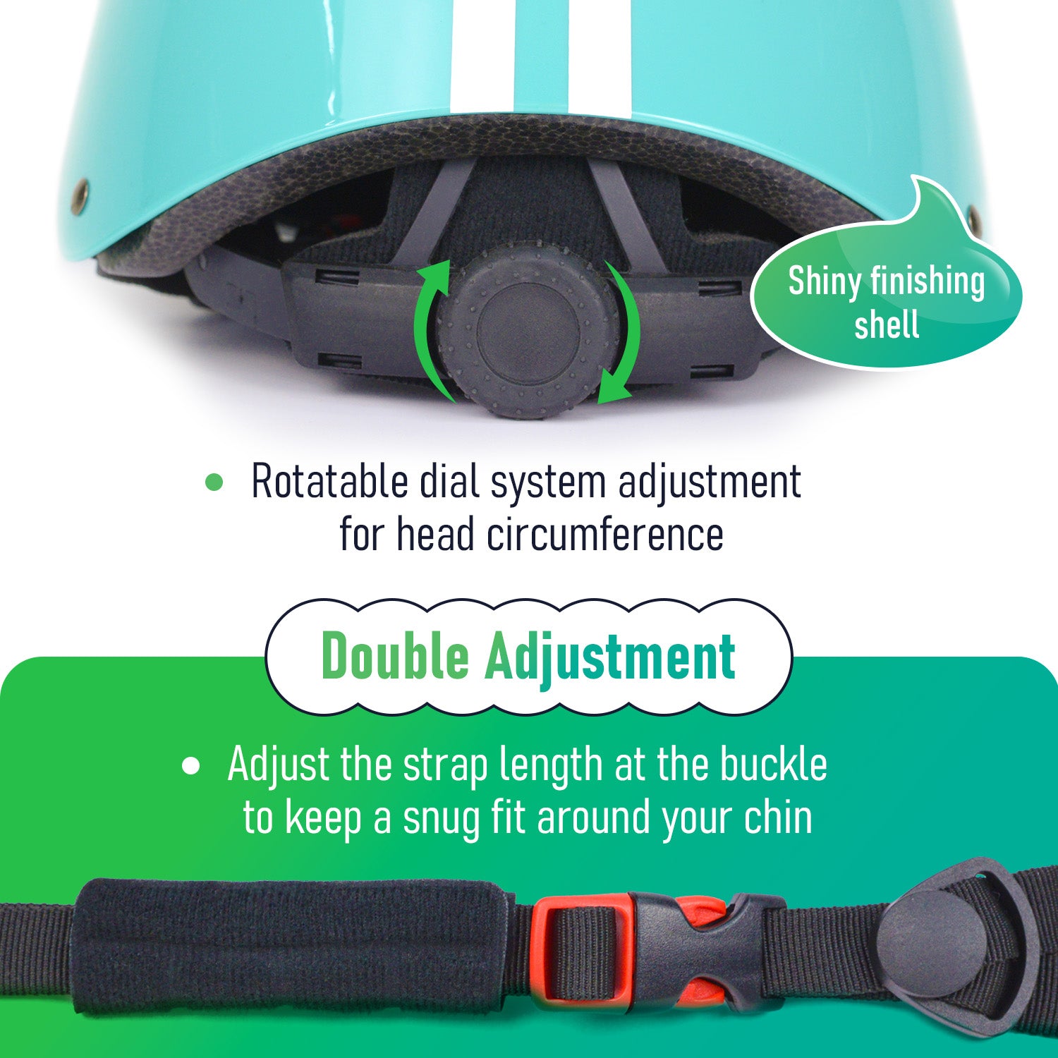 MOUNTALK Adjustable Bike/Skateboard/Skate Helmet,Shiny
