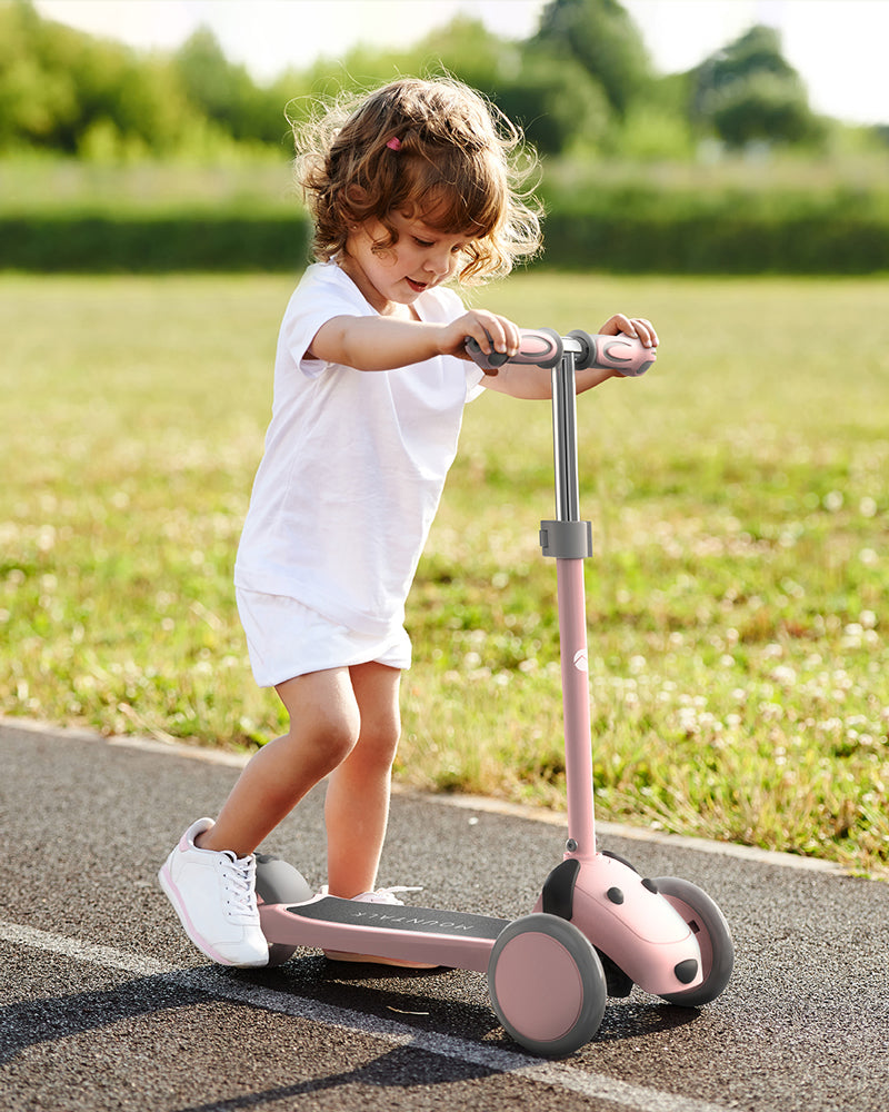 MOUNTALK 3 Wheels Foldable Kids Scooter with Adjustable Heights and LED Wheel