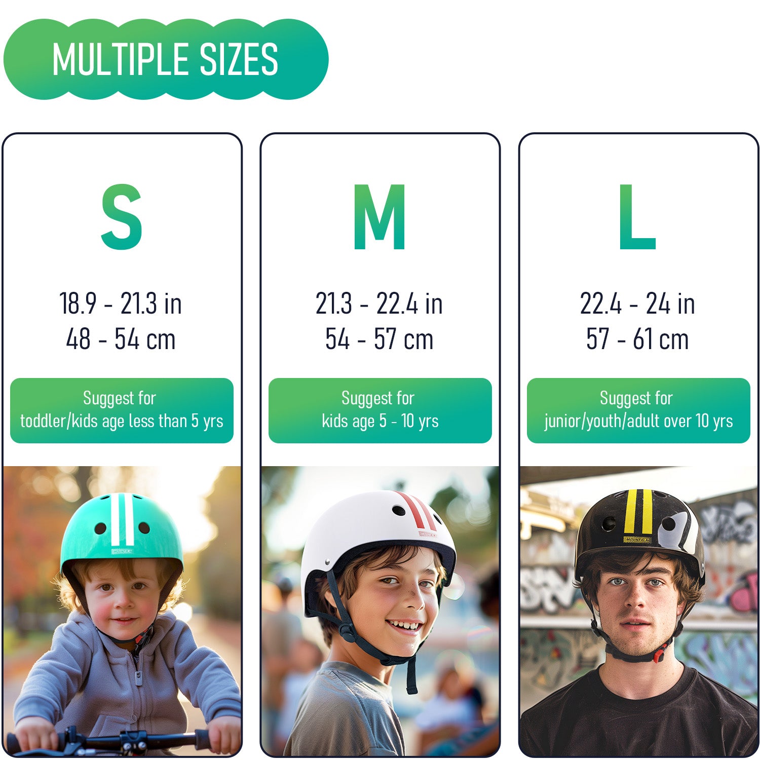 MOUNTALK Adjustable Bike/Skateboard/Skate Helmet,Matte
