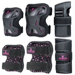 Skate Pads Protective Gear Set for Kids/Toddler with Elbow Pads, Wrist Guards and Knee Pads, Pink