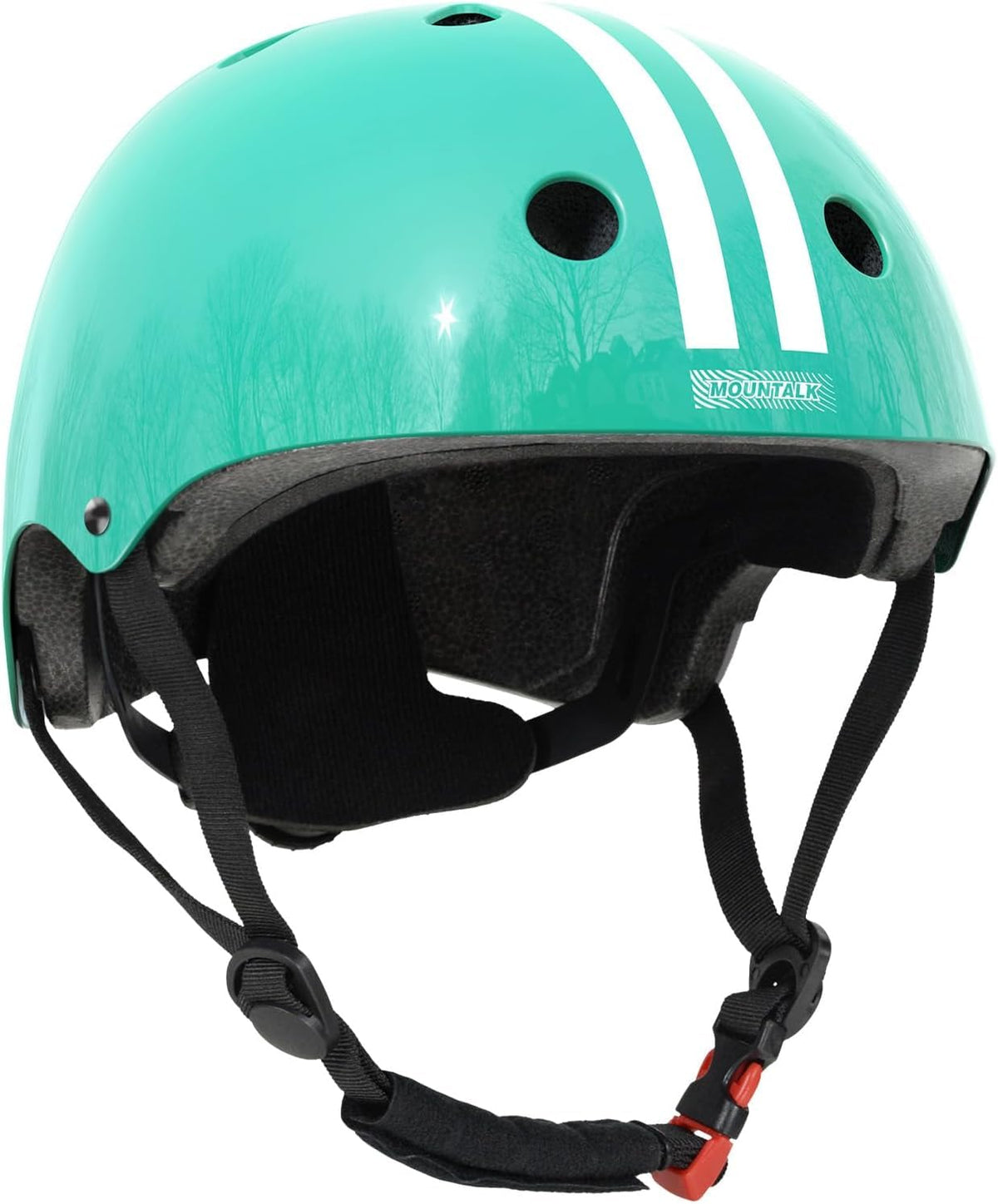 MOUNTALK kids bike and skateboard helmet, shiny finish – Shiny Aqua White