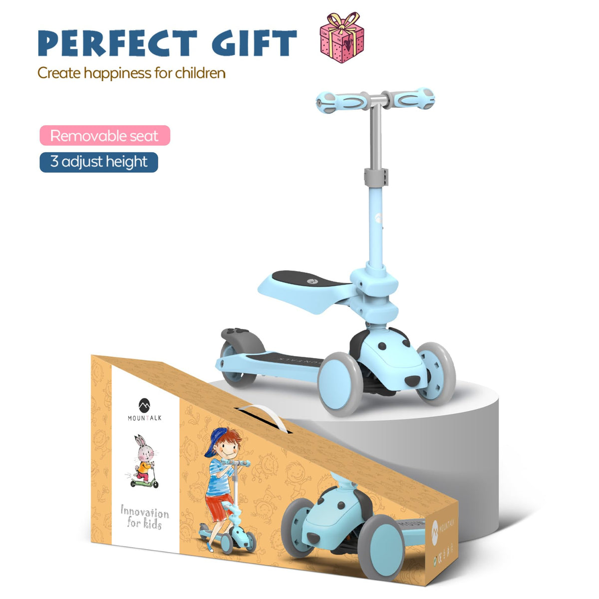 MOUNTALK 2-in-1 toddler scooter with seat, image 7