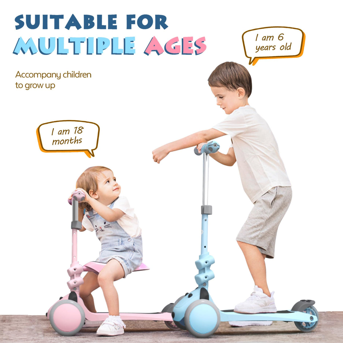 MOUNTALK 2-in-1 toddler scooter with seat, image 3