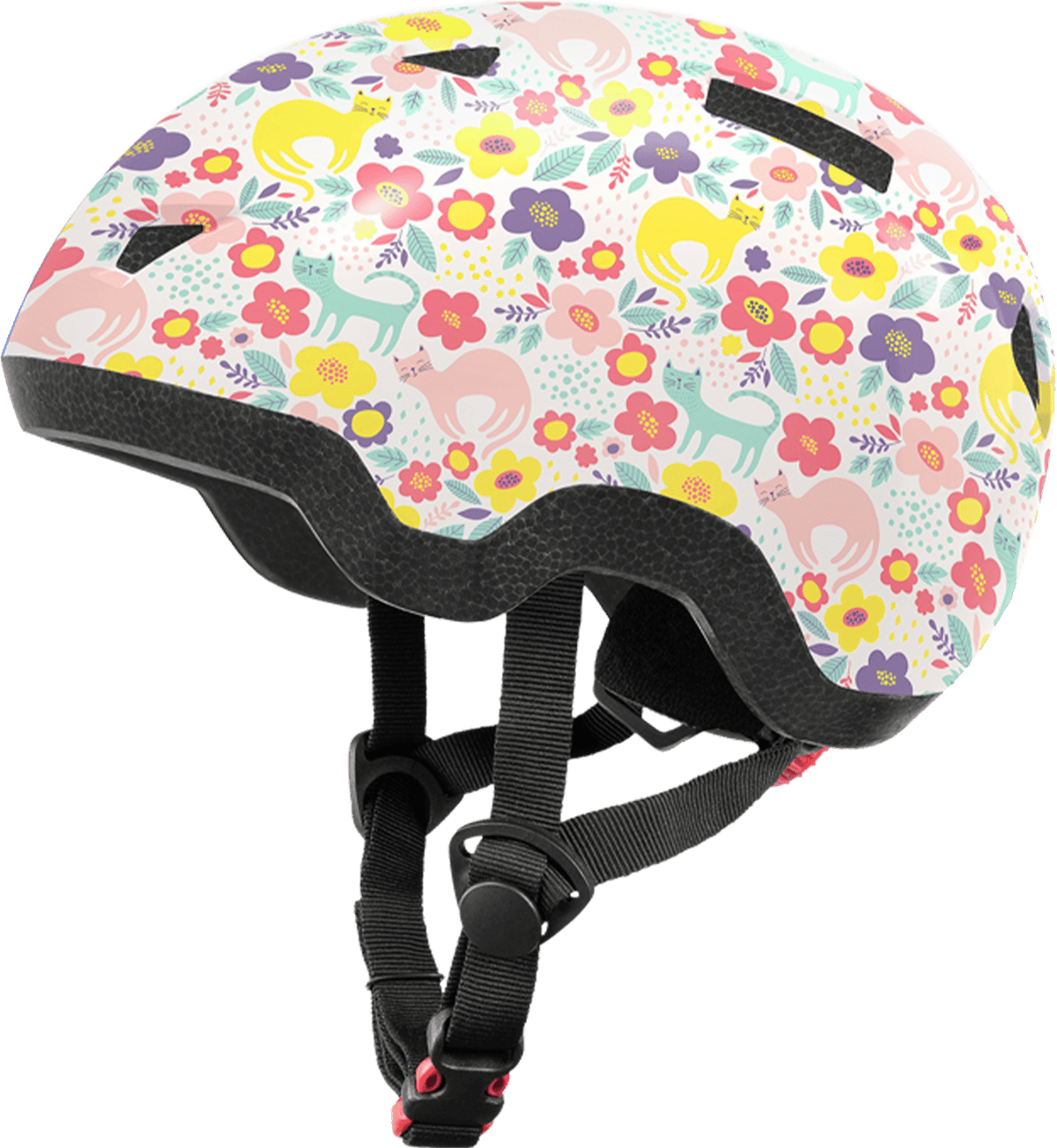 Toddler Bike Helmet, Kitten, Flower